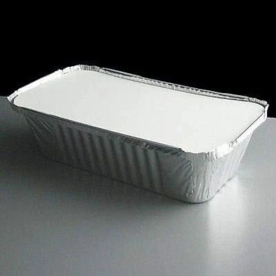 100 x Aluminium Foil Food Containers and Lids Size 6a Trays Large Stor