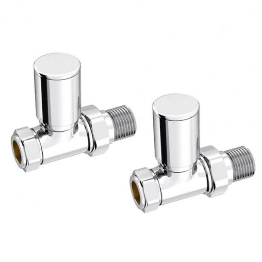 15mm Straight Radiator Valves Chrome | Heating Central Heating Pipe Fi