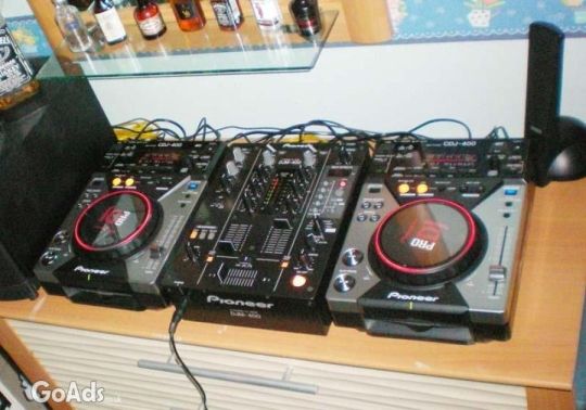 2 x pioneer cdj-400 pro player en pioneer djm-400