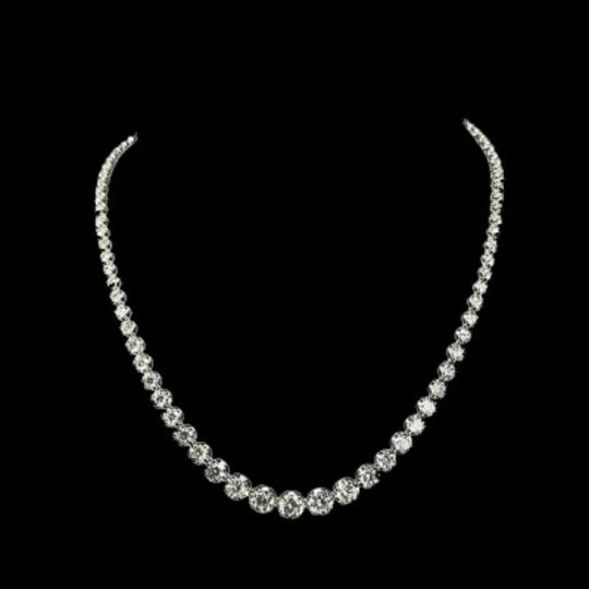 24.78 Cts Diamond Tennis Necklace, 18K White Gold