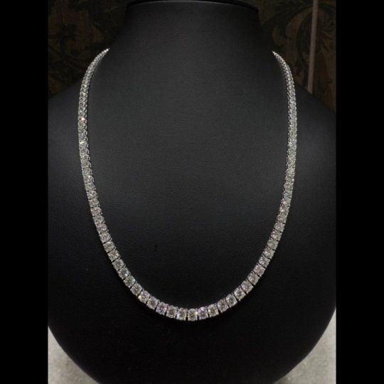 27.01ct Lab Grown Diamond Tennis Necklace, 9k White Gold