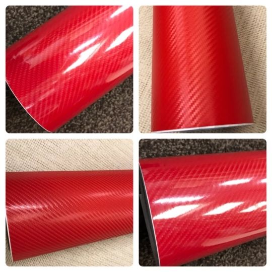 3D 4D 7 RED Carbon Fiber DIY Auto Motorcycle Car