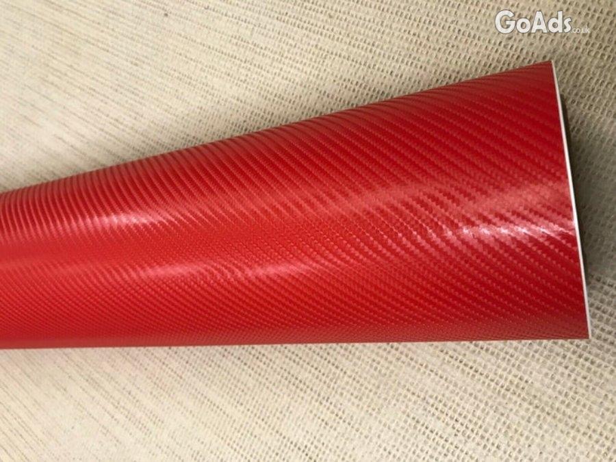 3D 4D 7 RED Carbon Fiber DIY Auto Motorcycle Car