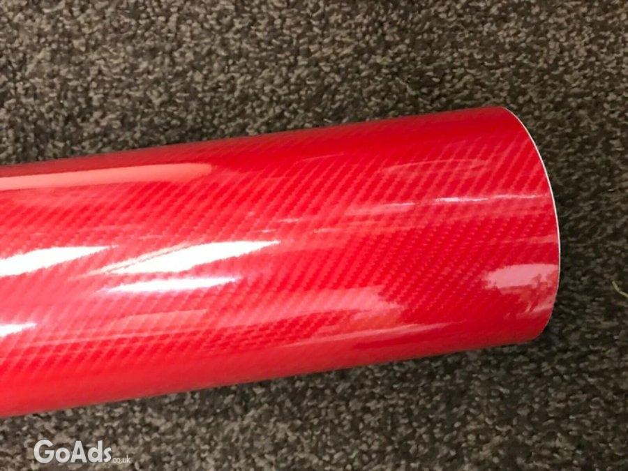 3D 4D 7 RED Carbon Fiber DIY Auto Motorcycle Car