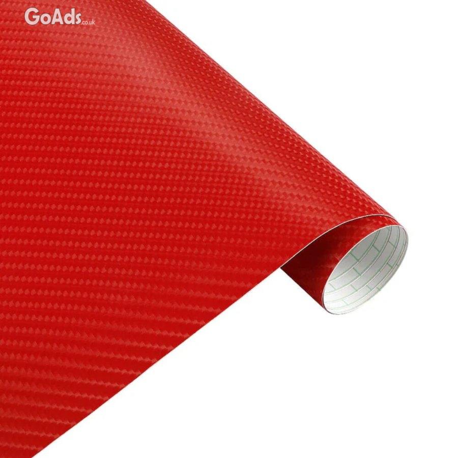 3D 4D 7 RED Carbon Fiber Vinyl Film Wrap DIY Auto Motorcycle Car