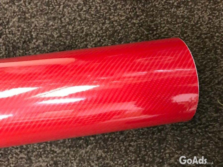 3D 4D 7 RED Carbon Fiber Vinyl Film Wrap DIY Auto Motorcycle Car