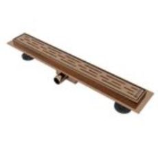 600mm Lined Linear Wet Room Drain Bronze Shower Floor