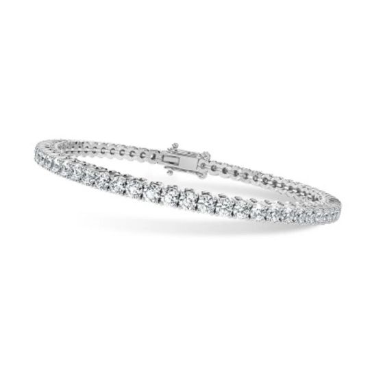 8.44 Ct Lab Grown Round Diamond Tennis Bracelet, White Gold