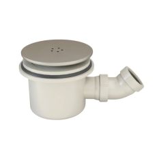 90mm Fast Flow Shower Waste Brushed Nickel Shower Tray Drain Plug Trap