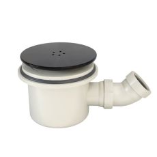 90mm Fast Flow Shower Waste Matt Black Shower Tray Drain Plug Trap Low
