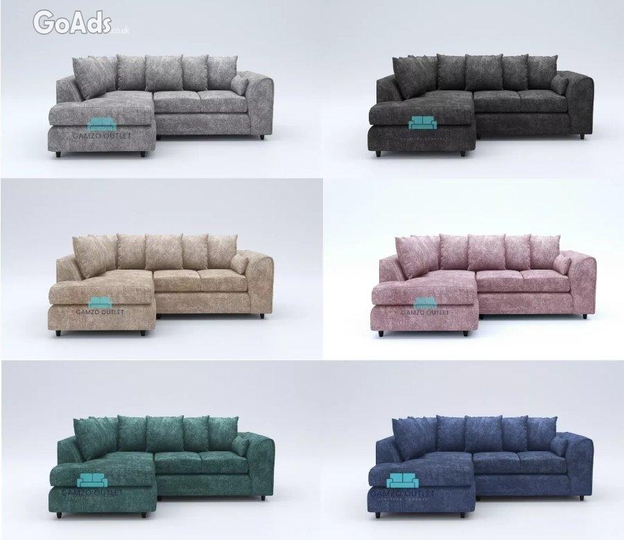 Alaska Fabric Corner Sofa L Shape Settee 4 3 2 Seater Soft Suite Chair