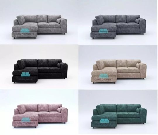 Alaska Fabric Corner Sofa L Shape Settee 4 3 2 Seater Suite Footstool