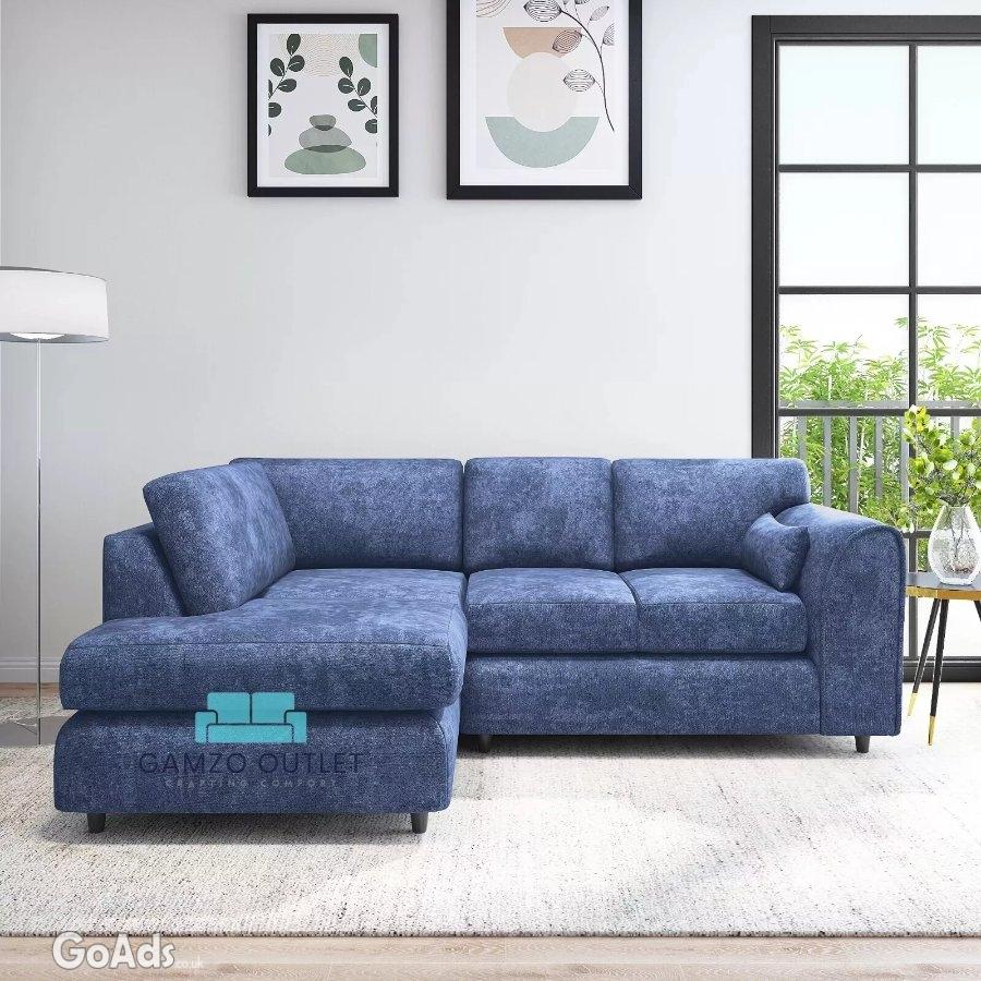 Alaska Fabric Corner Sofa L Shape Settee 4 3 2 Seater Suite Footstool