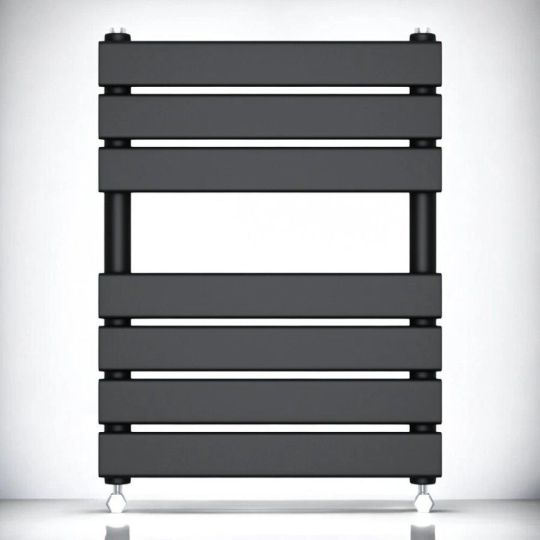 Black Designer Flat Panel Heated Towel Rail Radiator Bathroom Warmer