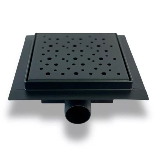 Black dot Square Wet Room Drain Stainless Steel Floor Shower Waste 150