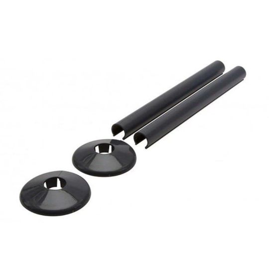 Black Grey Chrome White Radiator Pipe Covers & Collars Set 15mm Clicki