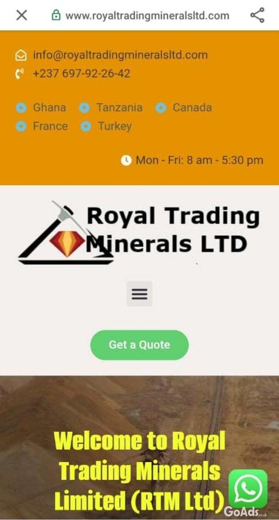 Buy Gold Online From Royal Trading Minerals Ltd