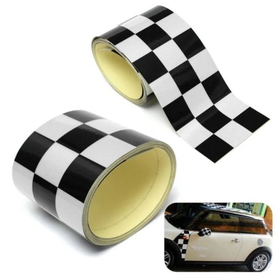 CHECK CAR GRAPHIC sticker bomb Car Roof Black and Whit