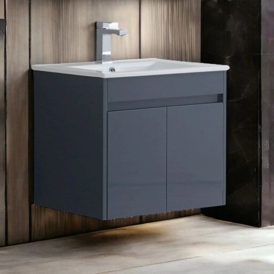 Dark grey 600mm - Wall Hung Basin Unit Waterproof