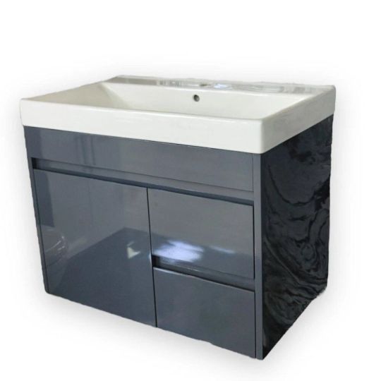 Dark Grey 750mm Basin Unit - 100% Waterproof washbasin sto