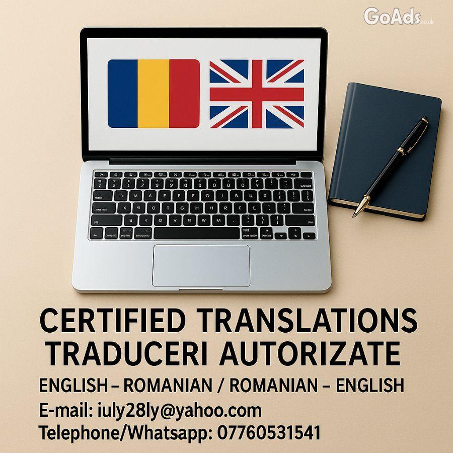ENGLISH ROMANIAN TRANSLATIONS IN UK