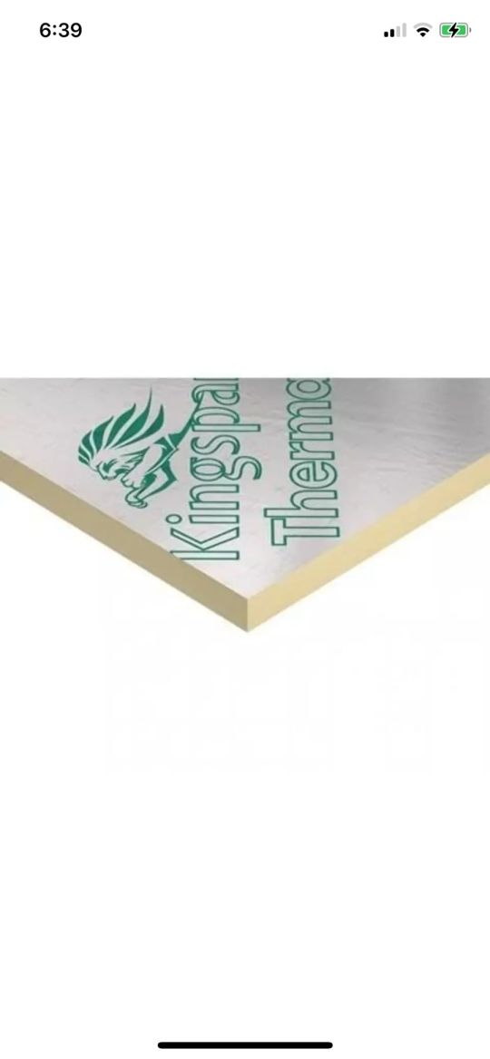 Insulation kingspan 50mm 8 by 4 foil back sheets