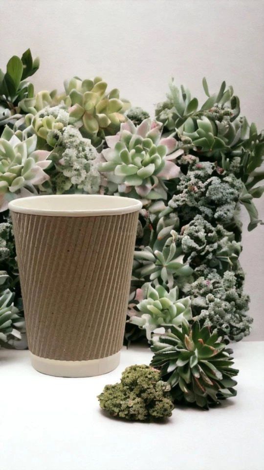 Kraft Brown Triple Walled Disposable Coffee Paper Ripple
