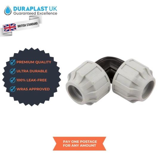MDPE Water Pipe Compression Fittings 20mm 25mm 32mm WRAS Approved Plas
