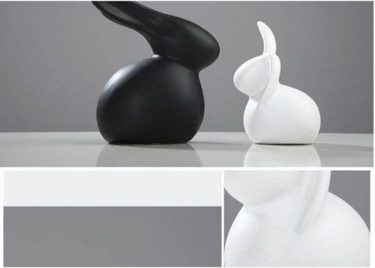 Modern sitting Creamic rabbit