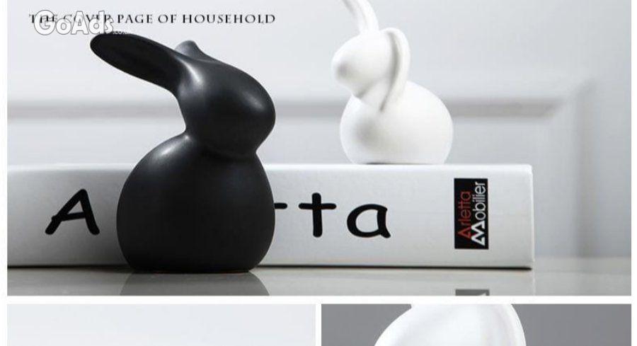 Modern sitting Creamic rabbit