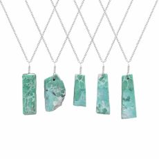 Natural Variscite Raw Crystal Pendant Necklace