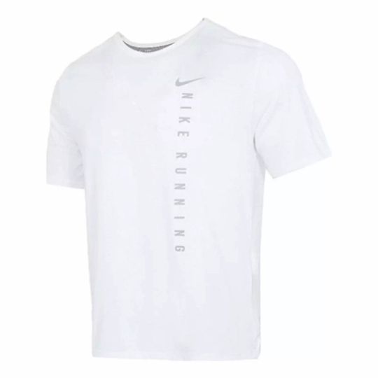 New Men's Nike Running Dri-FIT Miller Hybrid SS White T-Shirt