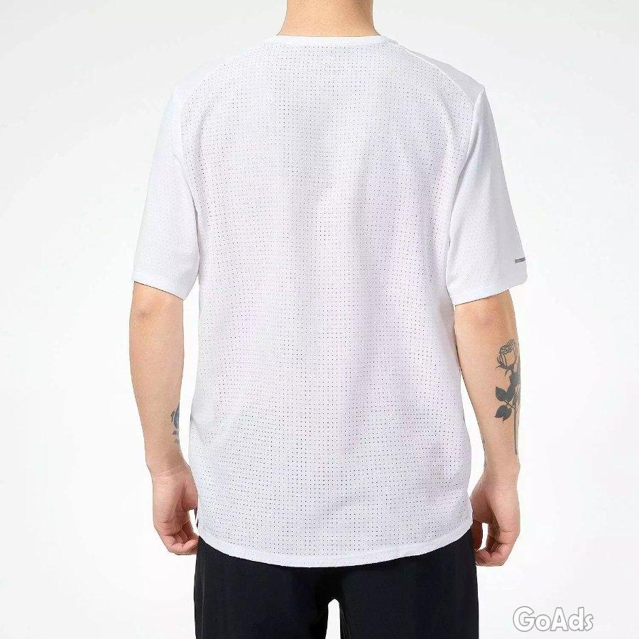 New Men's Nike Running Dri-FIT Miller Hybrid SS White T-Shirt