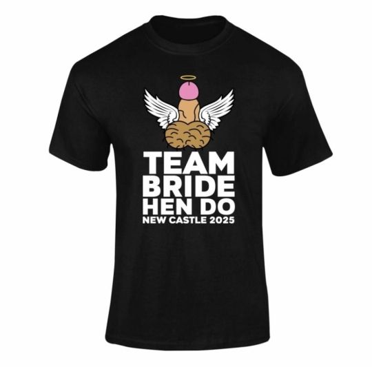 Personalised Rude Wings Team Bride Hen T-Shirt
