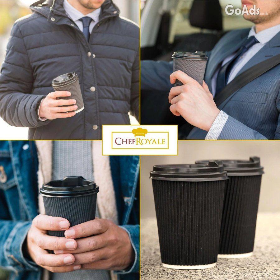 Ripple Disposable Coffee Cups with Lids -1