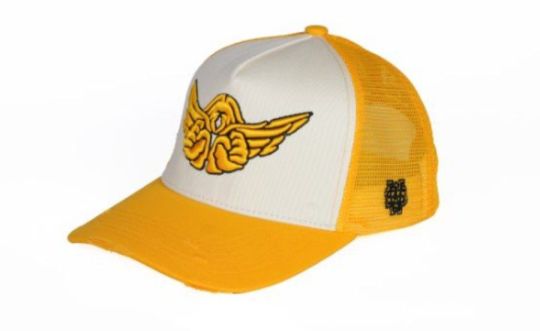 Shop Orange & Cream Trucker Hat with Strongwings Symbol