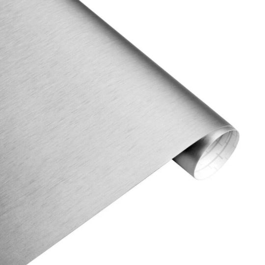 Silver Metallic Brushed Vinyl Wrap Bedrooms Furniture Vinyl Wrap KITCH