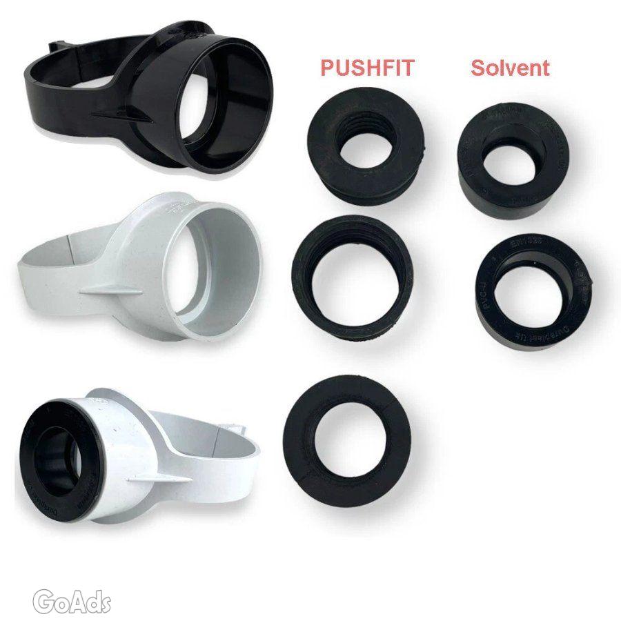 SOLVENT /PUSHFIT BOSS ON STRAP SOILPipe 110mm 40mm 43mm 1 1/2" 50MM BL