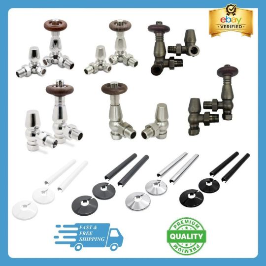 Traditional Thermostatic Valve TRV Corner Angled Radiator | Pipes & Co