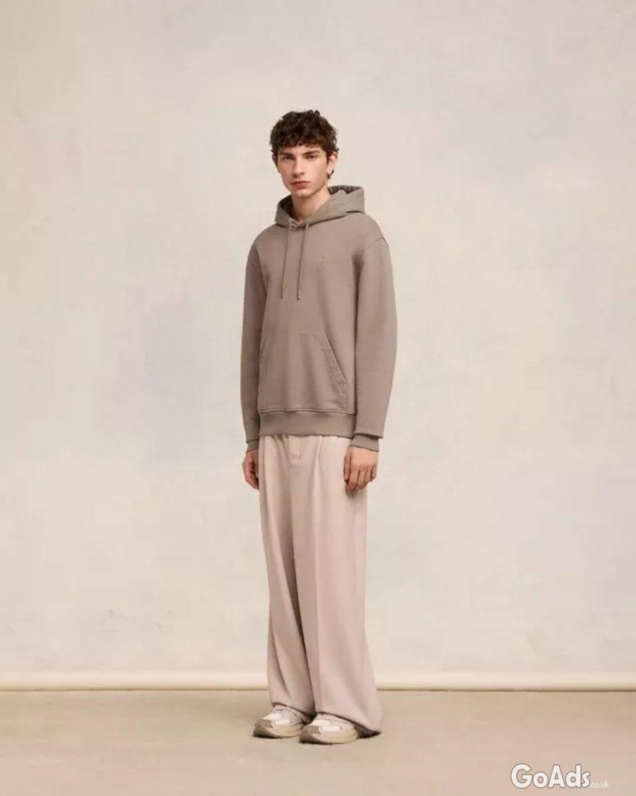 Unisex Ami Taupe Hoodie Classic Fit Organic Cotton