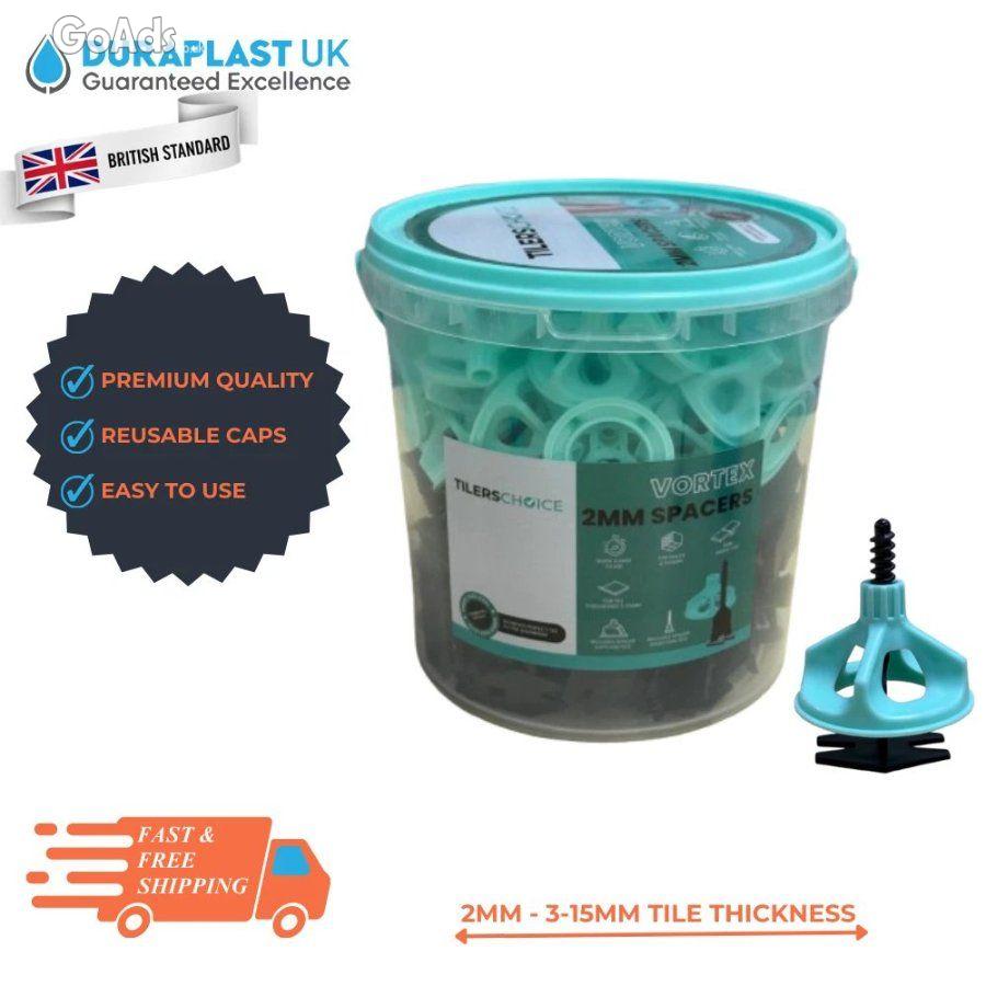 Vortex Tile Spacers Bases Starter Kit Caps 1mm 2mm 3mm 4mm 5mm Levelli