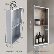 Wall Niche Inset 300 x 300mm 600 x 300mm Shower Bathroom Recessed Stor