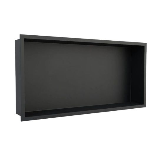 Wall Niche Inset With Shelf 600 x 300mm Black Shower Bathroom Recessed